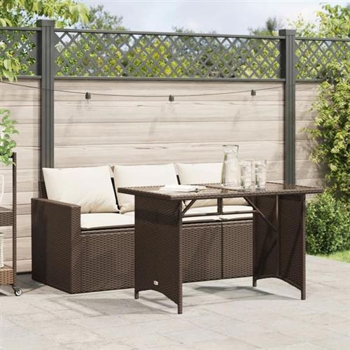 Vidaxl Marron Ensemble À Manger 2 Pcs - Image 3