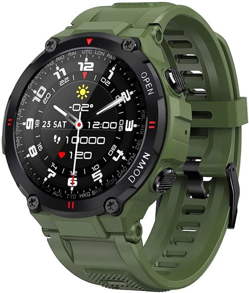 Montre connect&eacute;e K22 IP68 Etanche Fitness Tracker-Vert-Chronus 