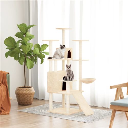 Comparer les prix de Arbre à chat avec griffoirs en sisal Crème 154 cm