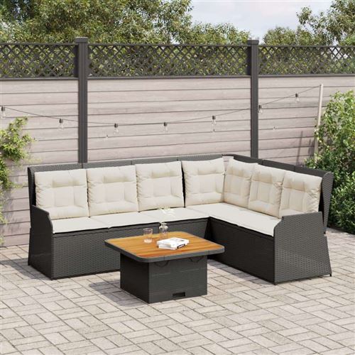 Non Communiqué Noir Salon De Jardin Vidaxl Resine Tressee 5 Pieces 67 X 67
