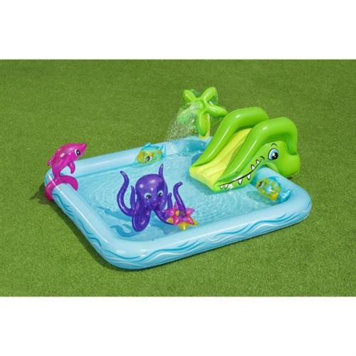 Aire de jeu pataugeoire BESTWAY Fantastic Aquarium 239 206 86 cm Avec fontaine