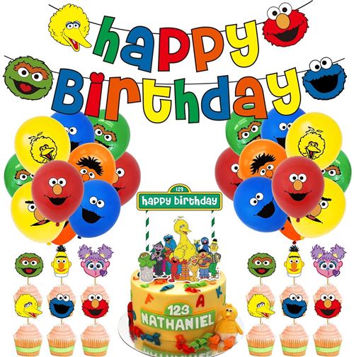 Sesame Street Ballons anniversaire FONGWAN Fournitures et decorations de fête pour enfants