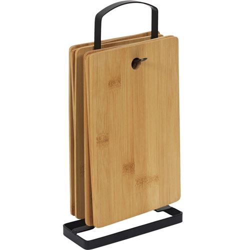 Cook Concept - Set de 6 planches à découper - Bambou - Socle en métal - Image 3