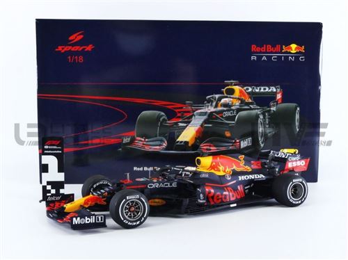 Voiture Miniature de Collection SPARK 1-18 - RED BULL RB16B Honda - Winner GP Monaco 2021 - Blue / Red / Yellow - 18S595