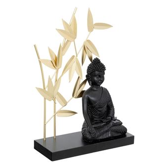 Atmosphera Créateur d'intérieur - Statuette Déco Bouddha "Jiling" 31cm Noir - 1