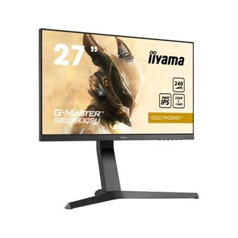 27''  G-Master Gold Phoenix, FreeSync Premium, Fast IPS, 16:9, 2560x1440, 400cd/m²,  1000:1, Haut-parleurs, 1xHDMI, 1xDisplay Port, 2xUSB, 1ms, hauteur, angle V,  pivot, Black Tuner