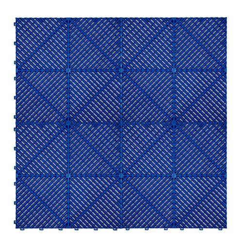 Monstershop Vented Garage Floor Tiles x 120 With Edges - Blue