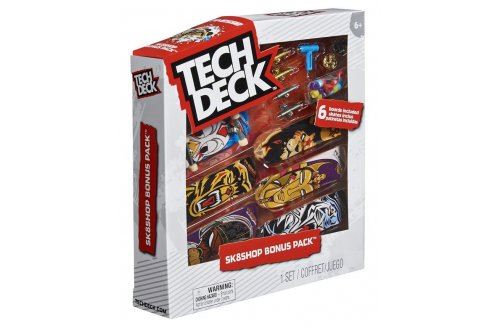 Coffret atelier tech deck mini skate : 6 finger skates finesse 96 mm + accessoires - set skateboard a doigts et carte tigre