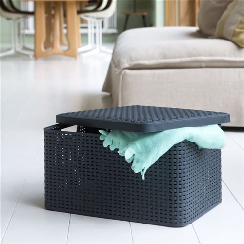 Non Communiqué Argent Curver Boîte De Rangement Avec Couvercle Style L 30 L Métallisé, Boîte De Rangement, Conteneur De Rangement,, Conteneur De Rangement Ménagère 443863