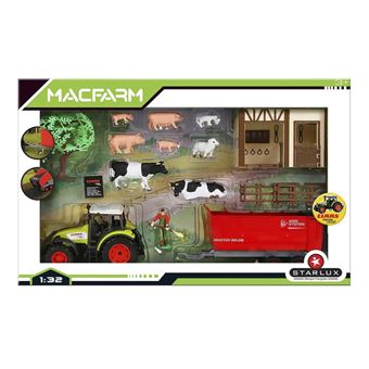 STARLUX COFFRET AGRICULTURE MACFARM - TRACTEUR CLAAS AVEC REMORQUE