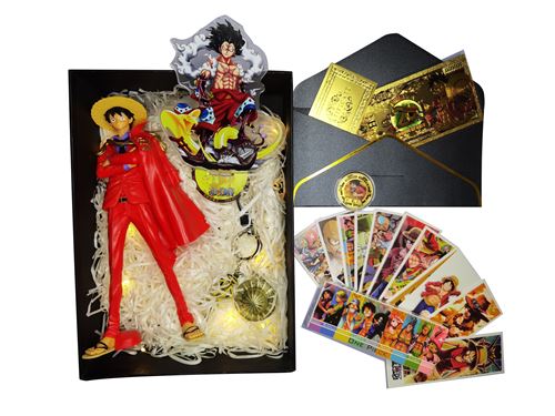 15€01 sur Coffret cadeau One Piece ensemble de 7pcs figurine Luffy avec  porte-clé chapeau de paille et cartes LOMO - Figurine de collection - Achat  & prix