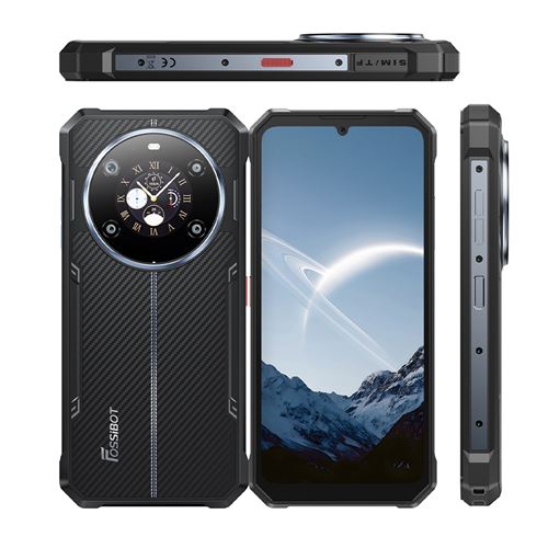 Smartphone Fossibot F109S - Noir 6.75 6Go+256Go 10600mAh Empreinte digitale NFC Dual SIM 4G Téléphone Portable--385g