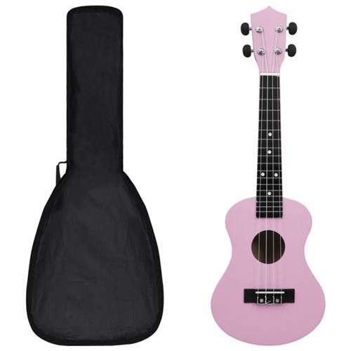 vidaXL Jeu de ukulélé soprano avec sac pour enfants Rose 23