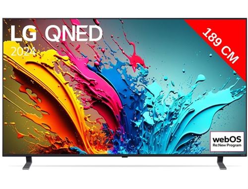 LG 75QNED85T6C Classe de diagonale 75 QNED85 Series TV LCD rétro éclairée par LED QNED Smart TV webOS 4K UHD (2160p) 3840 x 2160 HDR DEL de façade