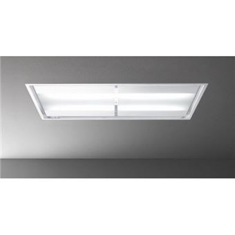 Hotte Plafonnier FALMEC CORNUVO3612, cm, commandes electroniques, finition Inox blanc, vendue sans moteur. Ex pour MOT950 : Debit boost = 830m3/h, Puissance acoustique max = 62dB. Eclairage LED reglable en temperature. Classe energetique : C