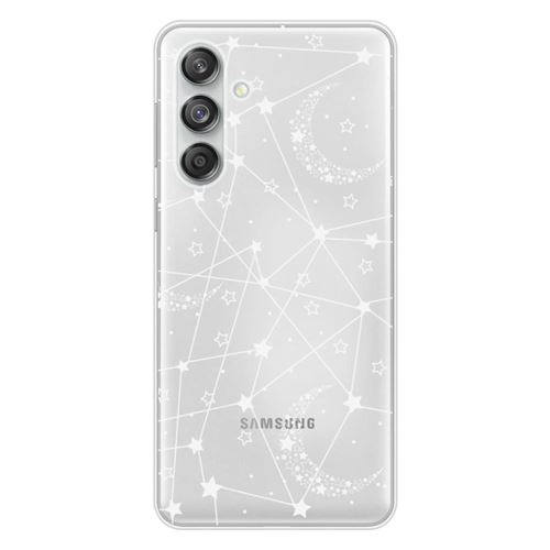 Coque en silicone imprimée compatible Samsung Galaxy M55 5G Lignes étoilées