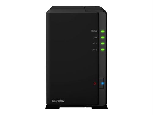 Synology Disk Station DS218play - NAS-server - 2 bays - 16 TB - SATA 6Gb/s - HDD 8 TB x 2 - RAID 0, 1, JBOD - RAM 1 GB - Gigabit Ethernet - iSCSI ondersteuning