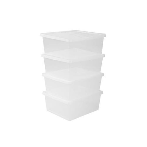 IRIS OHYAMA Set de 4 boites de rangement avec couvercle NCB-17 - 4x 17 L - L40 x l34.5 x H16.8 cm - Transparent