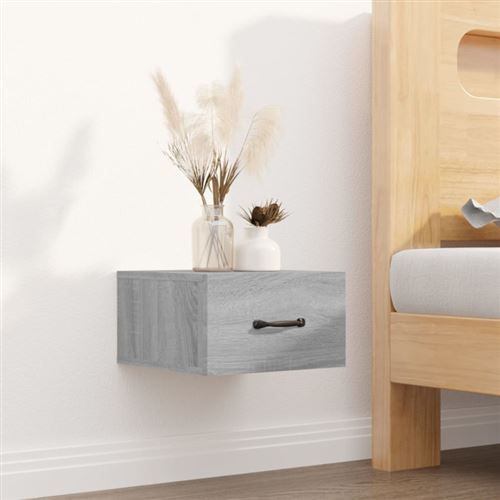 Vidaxl Gris - Table De Chevet Murale Sonoma - Image 2
