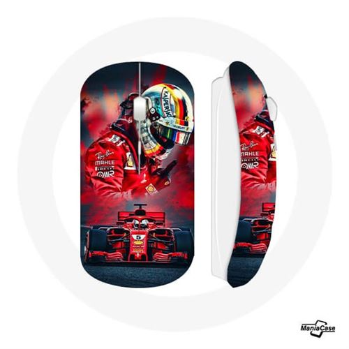 Souris sans fil Formule 1 Rouge Sebastian vettel Maniacase