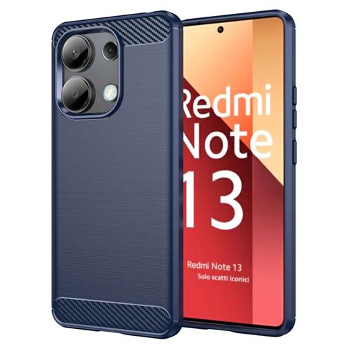 Coque pour Xiaomi Redmi Note 13 4G - housse etui silicone gel carbone + verre trempe - BLEU FONCE - htdmobiles