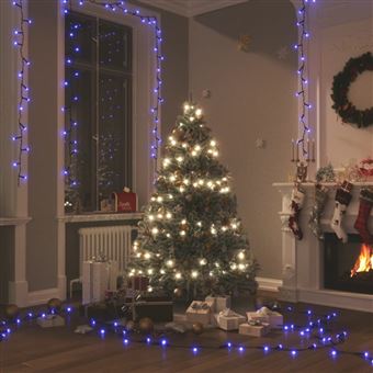 vidaXL Guirlande LED avec 300 LED Guirlande Lumineuse Décoration de Fête Ornement de Noël Salle de Séjour Salon Intérieur Bleu 30 m PVC - 1