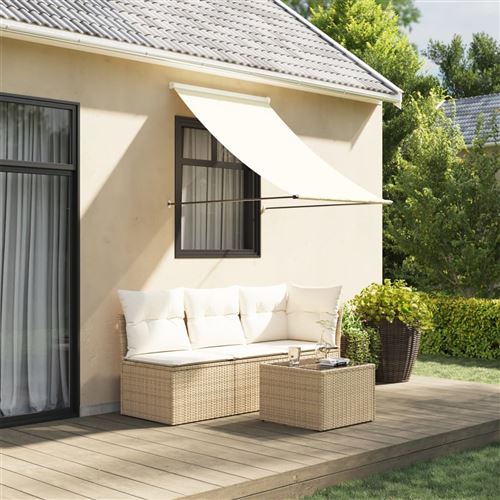 Vidaxl Tenda Da Sole Retrattile Crema 100x150 Cm In Tessuto E Acciaio