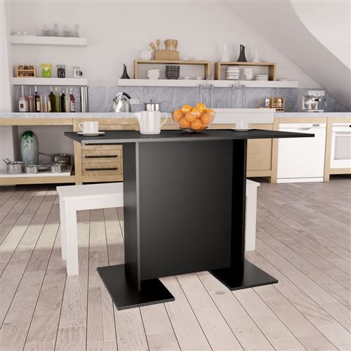 VidaXL Table de salle à manger Noir 110 x 60 x 75 cm Aggloméré
