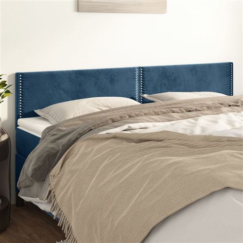 vidaXL Kopfteile Dunkelblau 200x5x78/88 cm Samt