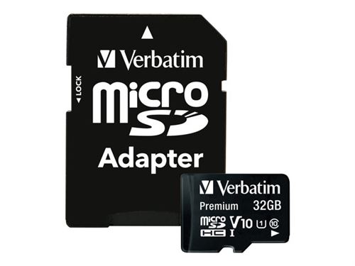 Verbatim - Carte mémoire flash (adaptateur microSDHC - SD inclus(e)) - 32 Go - Class 10 - micro SDHC