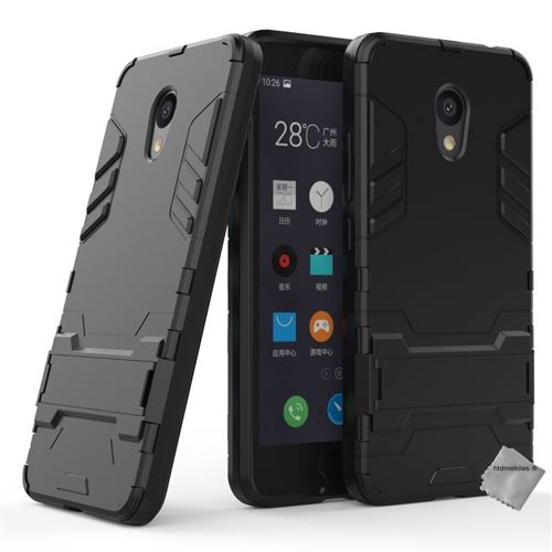 Housse etui coque rigide anti choc pour Meizu M5C avec verre trempe - NOIR