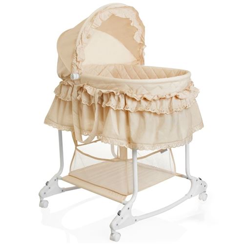Little World Berceau à bascule 2-en-1 85x70x110 cm Beige LWFU002-BG
