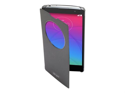 LG QuickWindow CCF-590 - Flip cover voor mobiele telefoon - zwart - voor Spirit H420, H440N; Spirit 4G H440N