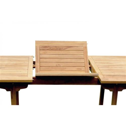 Kajang Salon De Jardin Teck Massif 6 Personnes Table Rectangle