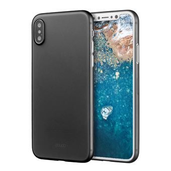 doupi UltraSlim Coque pour iPhone X (iPhone 10) [ Chargeur sans fil pris en charge ], fin mat ultra mince et ultra léger Bumper Cover Housse de Protection, noir - 1
