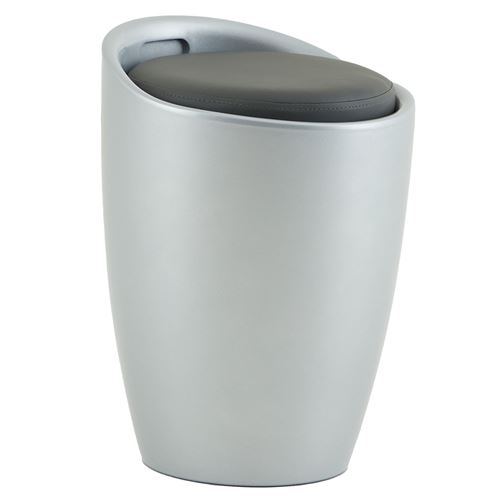 Tabouret coffre de rangement DANIEL, gris