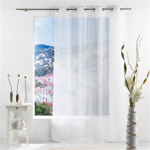 Panneau a oeillets 140 x 240 cm voile sable salina Blanc Douceur d'Intérieur