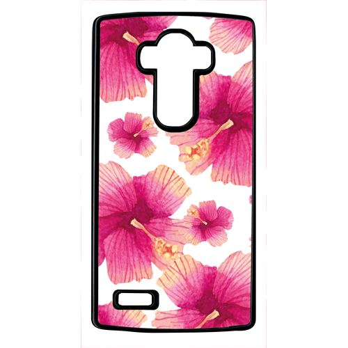 Coque Lg G4 Hibiscus Fond Blanc