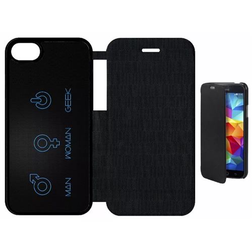 Etui À Rabat Flip Flap Apple Iphone 8 Symbole Geek Man Women
