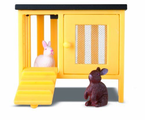 Lundby Smaland Dollhouse 2 Rabbits + Hutch Set