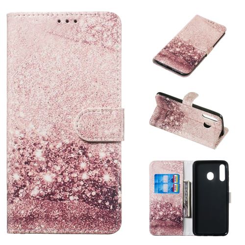 Etui en PU impression de motifs en marbre avec support motif de paillettes pour votre Samsung Galaxy M30/A40s