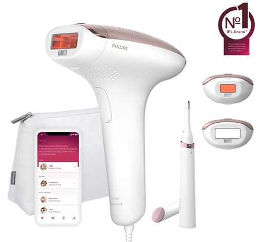 Philips Bri921/00 Lumea Advanced Ipl Épilateur avec 2 embouts pour le corps, le visage & 1 tondeuse de précision pour les câbles