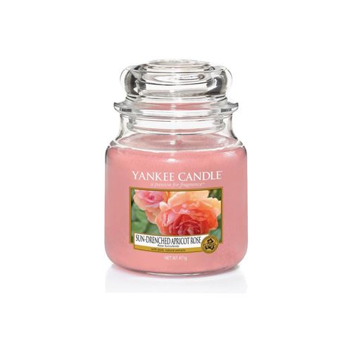 Yankee Candle - Bougie jarre en verre senteur rose et abricot Moyen modèle