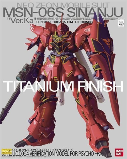 Bandai Hobby Msn-06S Sinanju Ver. Ka Finition Titane Bandai Mg Action Figure