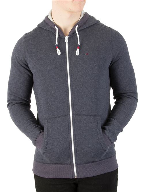 Tommy Jeans Homme Sweat à capuche zippé d'origine, Bleu