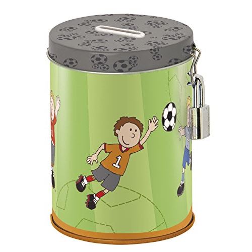 Sigikid - 24734 - Enfant Garçon - Tirelire Fantaisie Football - Kily Keeper - Vert/Gris