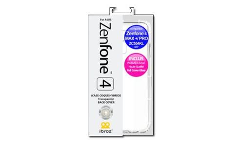 Ibroz - Coque Hybride Silicone TPU + Protection Verre Trempé 9H pour protection ASUS Zenfone 4 MAX PLUS et PRO
