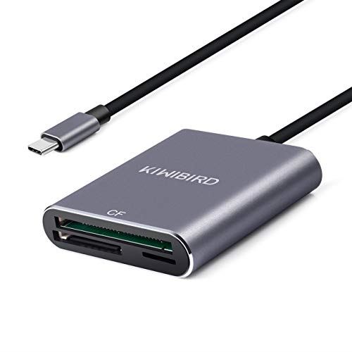 Lecteur de Carte USB-C, KiWiBiRD Type-C SD/Micro SD/TF/CompactFlash CF Adaptateur Compatible avec MacBook, MacBook Pro, iMac, Galaxy