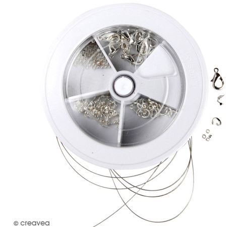 Assortiment d'accessoires pour bijoux - Argenté - 101 pcs