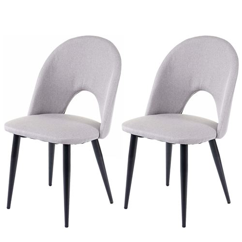 2x chaises de salle à manger MENDLER HWC-D73, fauteuil, tissu gris
